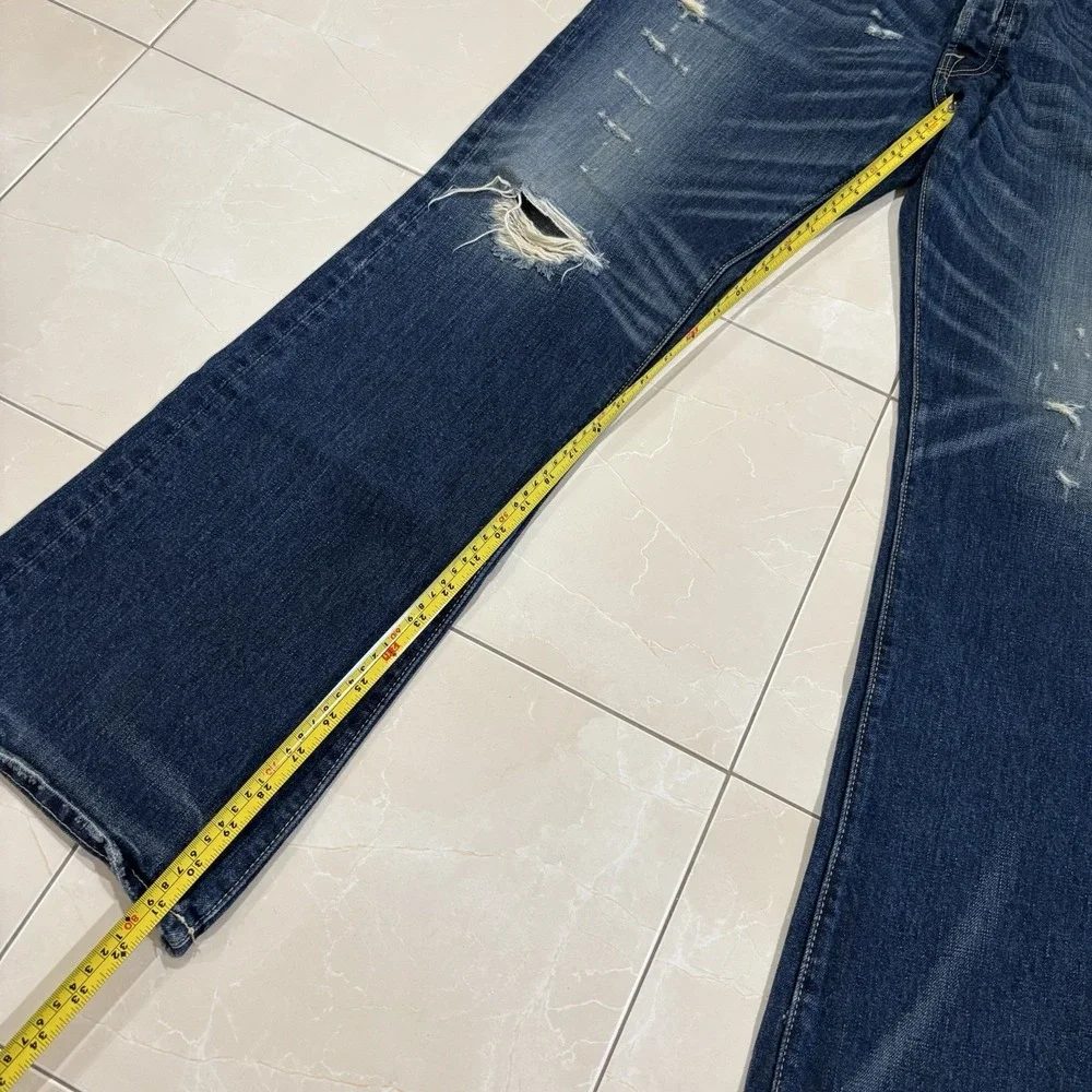 VTG Y2K Abercrombie Fitch Baxter Jeans Men's 34x31 Low Rise Slim Boot Distressed